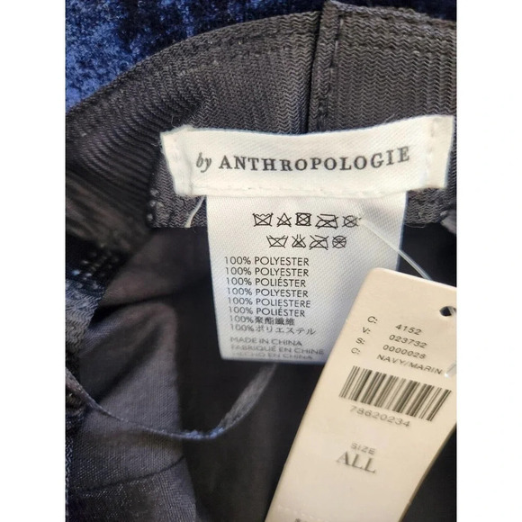 NWT Anthropologie Velvet Bucket Hat One Size Navy main image 8